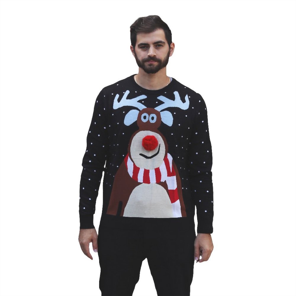 Nosy Reindeer Christmas Sweater 3D